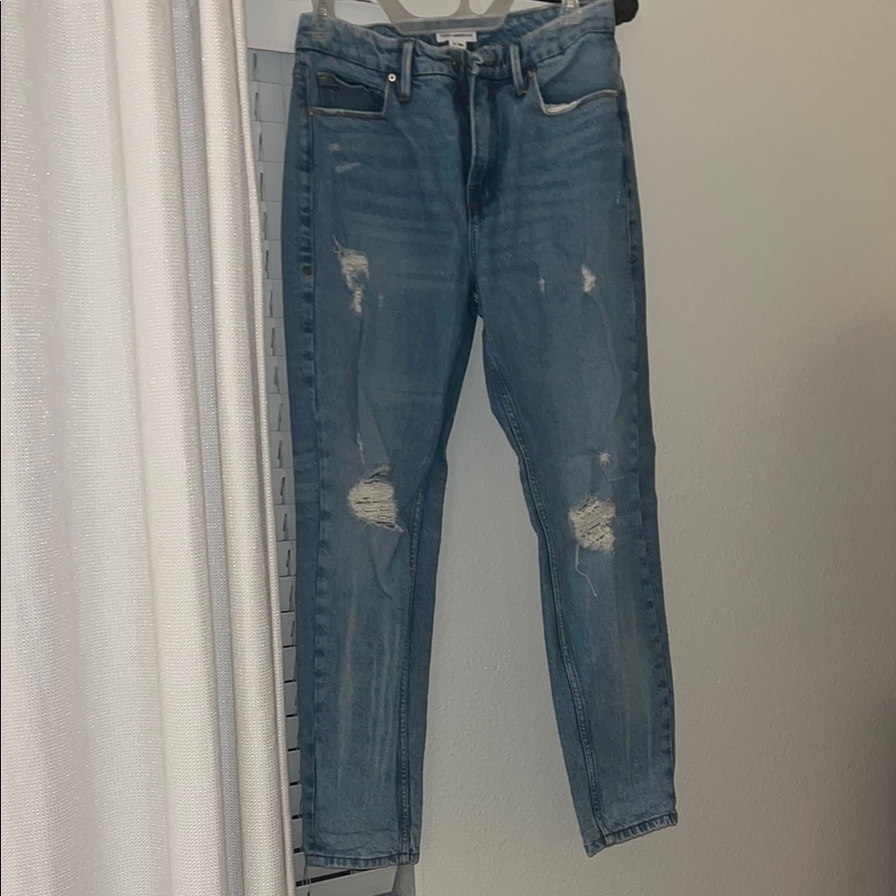 Good American Blue Skinny Jeans Distressed High-Rise